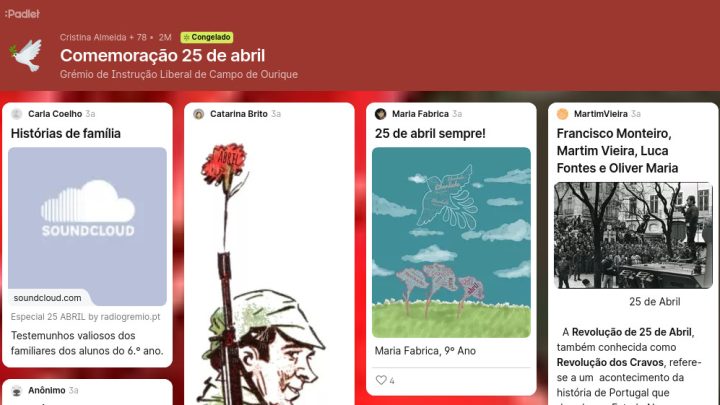 Padlet comemorativo do 25 de Abril
